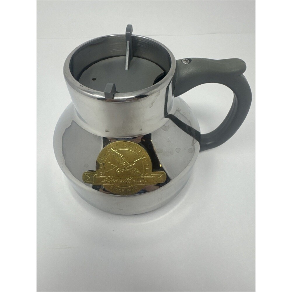Eddie Bauer 1989 Brass Logo Bergschrund Stainless Steel Coffee cup Mug Handled